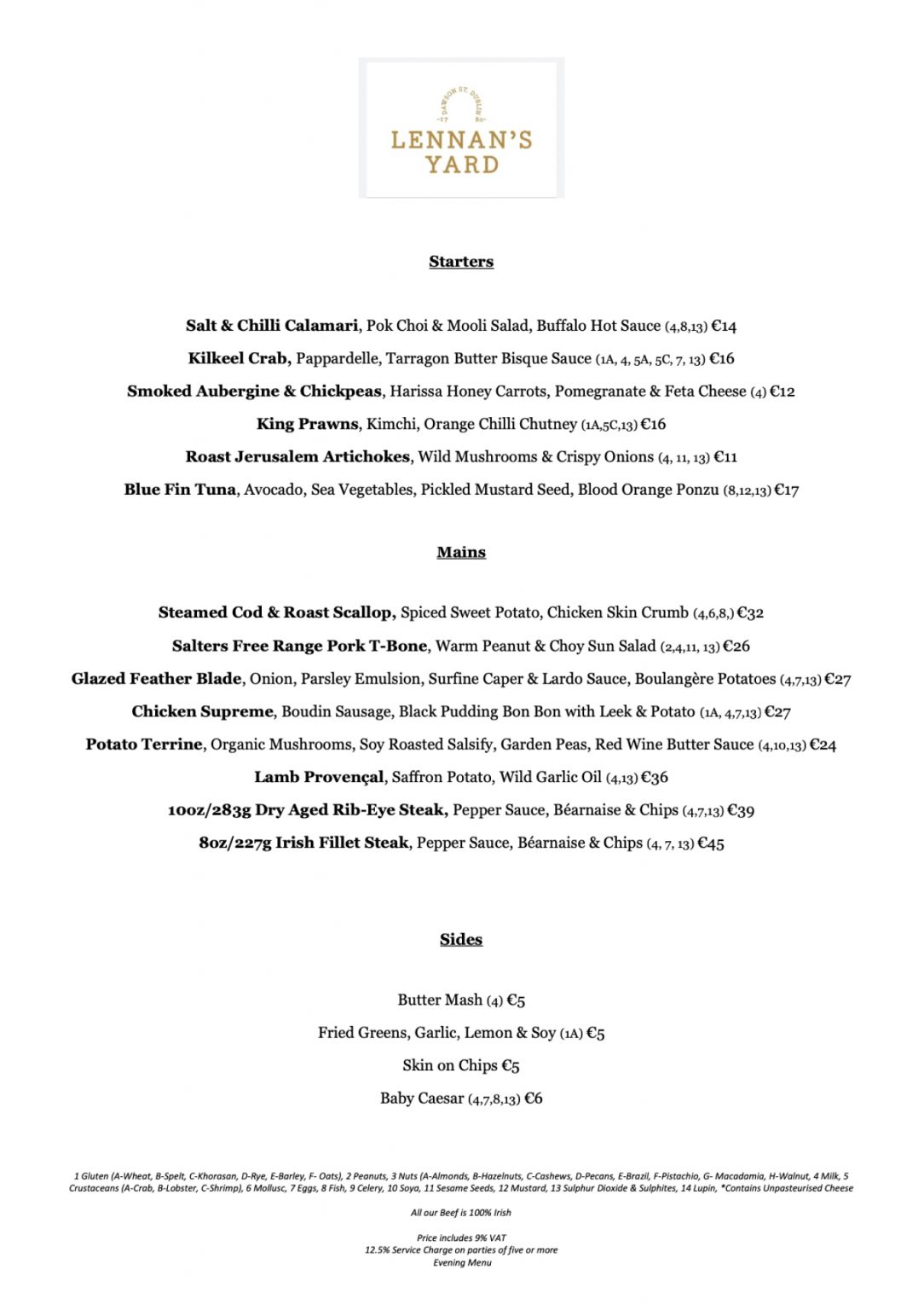 Menus Lennans Yard menus-lennans-yard